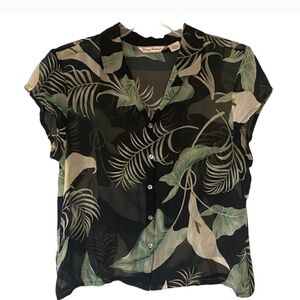 Tommy Bahama Green Leaf Print Button Down Shirt